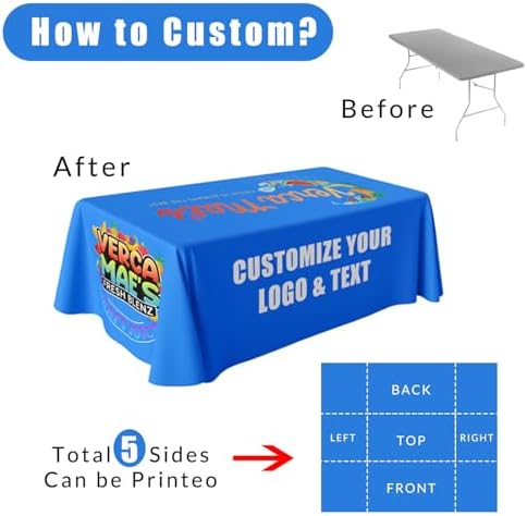 Custom Table Cloth with Business Logo Text Personalized Table Runner for Events