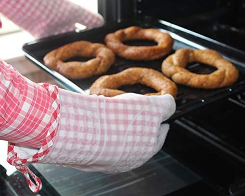Ebru Silicone Oven Mitts Set of 2 Heat Resistant Kitchen Gloves