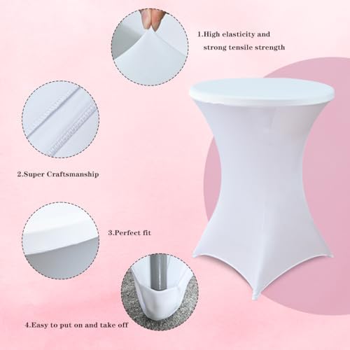 HAORUI 10 Pack Spandex Table Covers for Round Tables