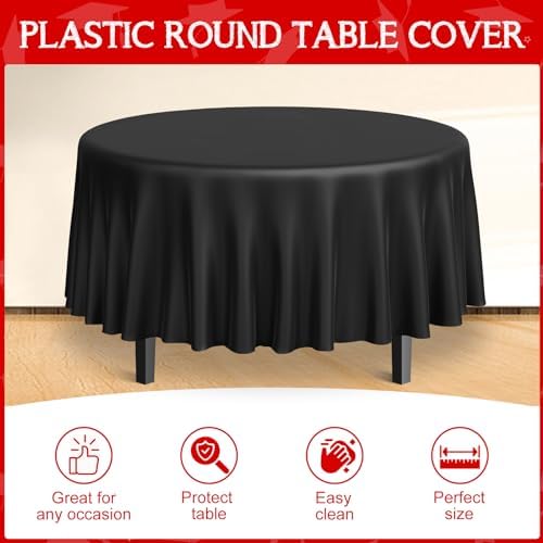 MASHAN 12 Pcs Red Black White Plastic Tablecloths