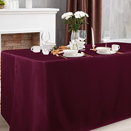 Obstal 2 Pack Fitted Table Covers for 6 Foot Tables - Burgundy