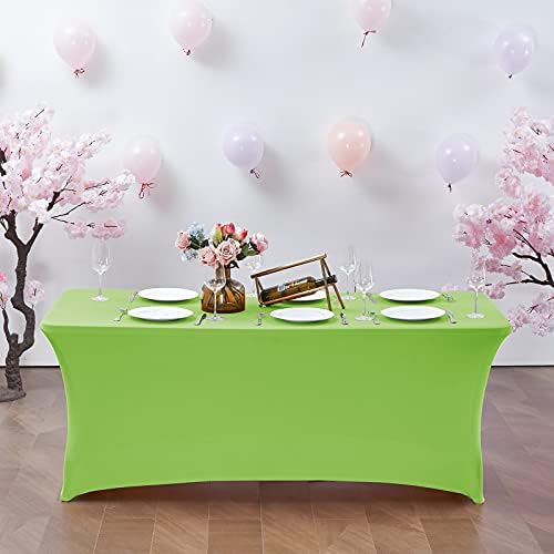 CWK 6FT Waterproof Stretch Spandex Table Cover - Light Green