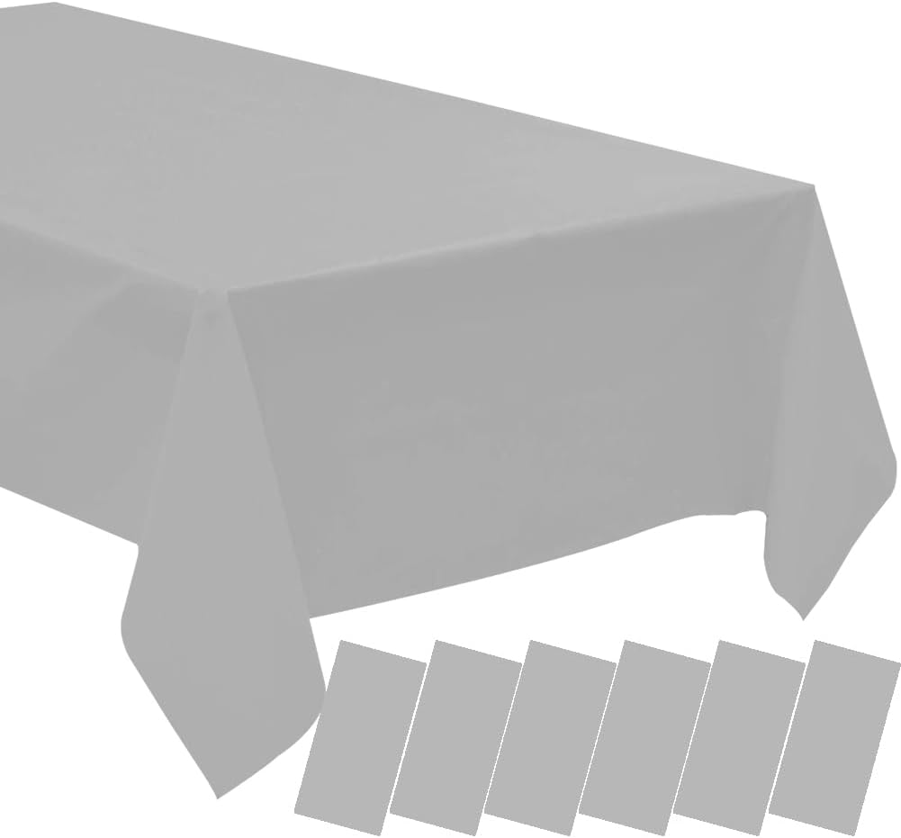 Siencooray Pastel Grey Tablecloth 6 Pack 54x108
