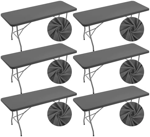 Showgeous 6 Pack Rectangle Tablecloths for 6 Foot Tables