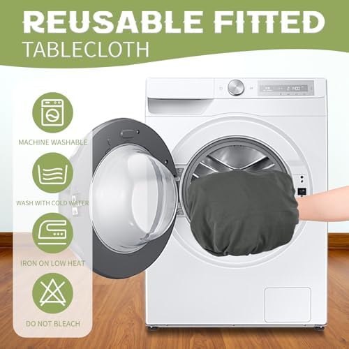 12 Pcs Spandex Table Cloth for 8 Foot Tables Grey 30x96