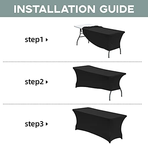 CWK 6FT Stretch Spandex Table Cover - Black