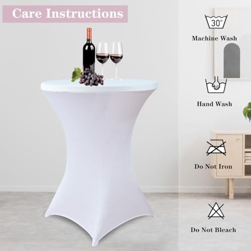 HAORUI 10 Pack Spandex Table Covers for Round Tables