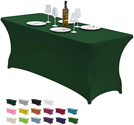 CWK 6FT Waterproof Stretch Spandex Table Cover - Blackish Green