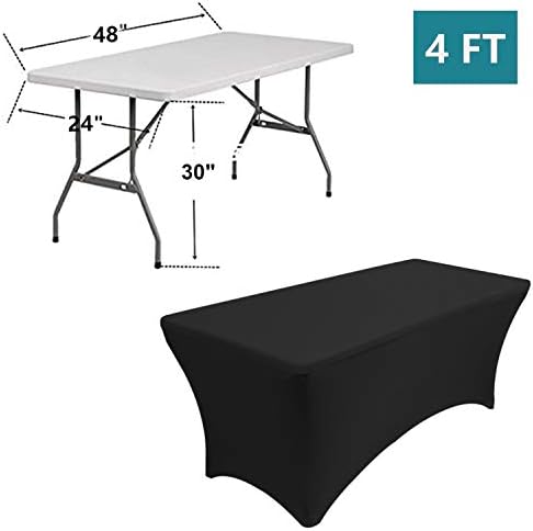 RELIANCER 2 Pack 4FT Rectangular Spandex Table Cover
