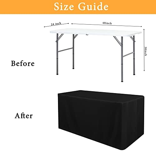 Obstal 2 Pack Black Tablecloths for 4 Foot Rectangular Tables