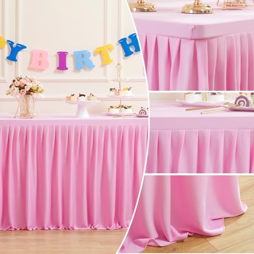 Suppromo 6ft Pink Stretchy Tablecloth 5-Pack