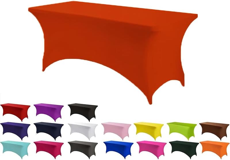 Spandex Table Cover 6FT Orange Red