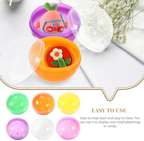 50pcs Empty Gumball Machine Capsules Plastic Ball Candy Container Mini Party Favor Egg for DIY Craft