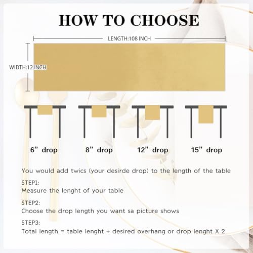 10 Pack Light Gold Satin Table Runner 12x108 Inch