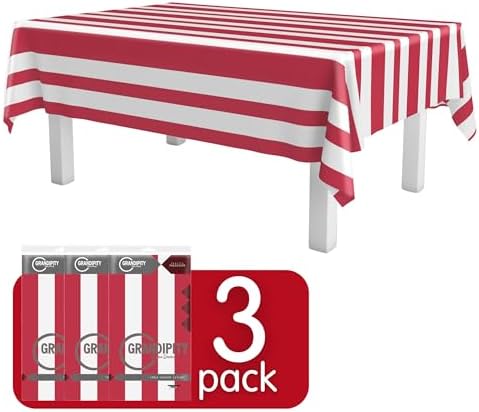 Grandipity American Flag 3 Pack Premium Disposable Plastic Tablecloth 54x108 Inch
