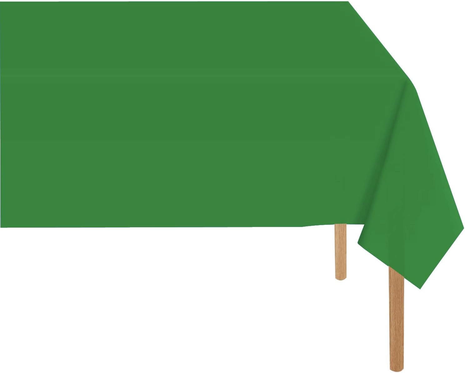 Green Plastic Tablecloth 2 Pack 54x108 Inch for Dining Table