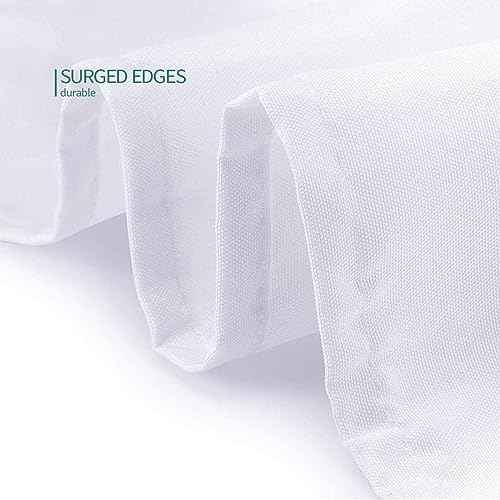 Surmente 5 Pack White 120 Inch Round Tablecloth