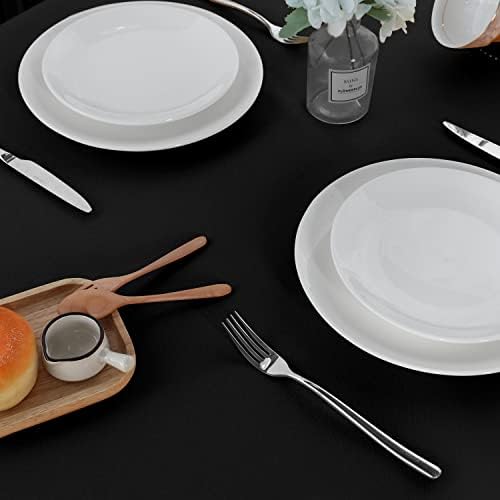 Sancua 2 Pack Black Tablecloth 60x84 Inch Rectangle 4 Feet Table Cover