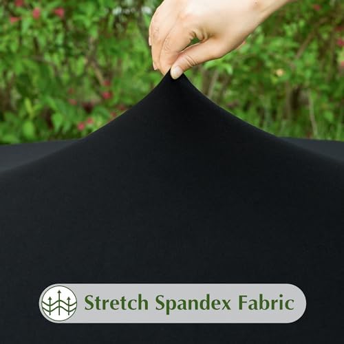 2 Pack Stretch Spandex Tablecloths 42x72 Inch Black Fitted Elastic Table Cover for Tables