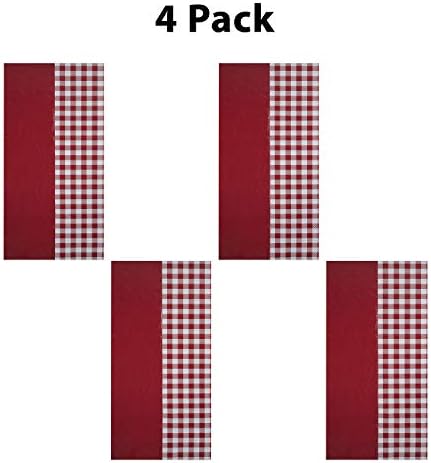 Hammont Checkered Tablecloth Red White Gingham Table Cover 4 Pack