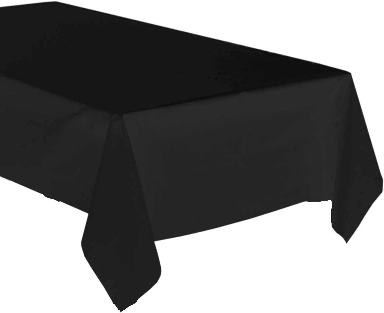 Pack of 4 Disposable Plastic Tablecloths Black 54x108