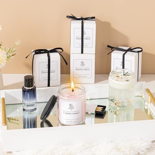 12 Pack 8 Oz Glass Jars with Metal Lids for Candles and Storage