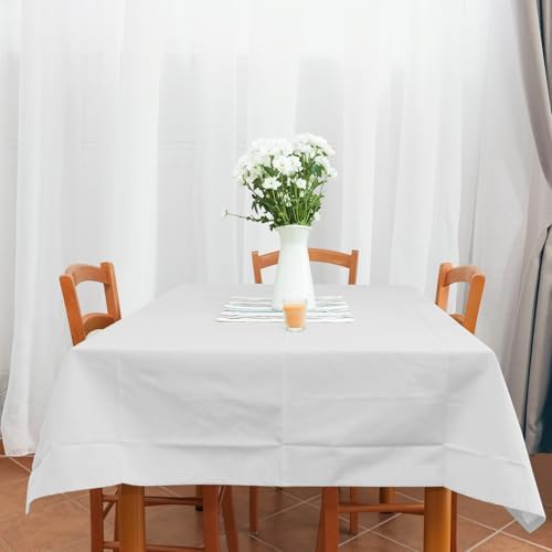 54 Inch x 300 Feet White Tablecloth Roll with Slide Cutter for Parties and Events