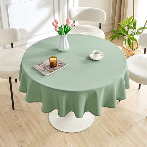 Textured 50 Inch Round Tablecloth - Waterproof Wipeable