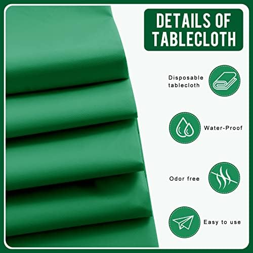 Eleclassi Emerald Green 6 Pack Round Disposable Tablecloths - 84 Inch