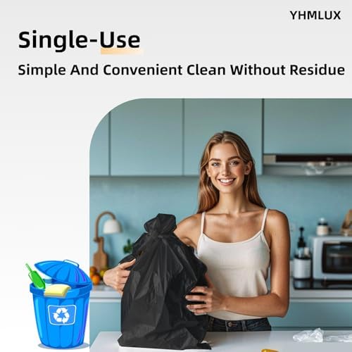 YHMLUX Disposable Table Cloth 12 Pack Black 54x108 Inch