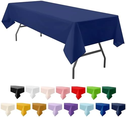 3-Pack Premium Plastic Navy Blue Tablecloths 54x108 Inch for Parties