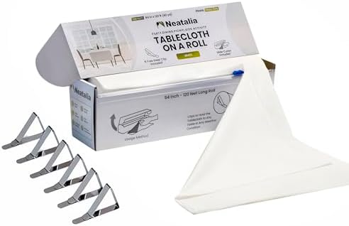 White Plastic Tablecloth Roll 54in x 120ft for Events