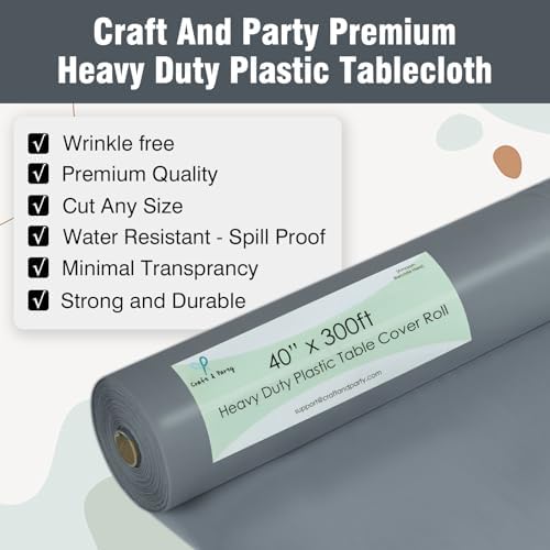 Craft And Party Silver Plastic Table Cover Roll 40x300