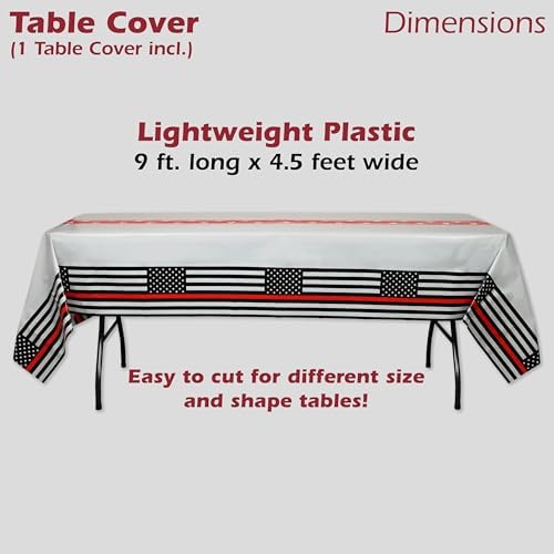 Havercamp Firefighter Tablecover 108x54in Red Line Decor