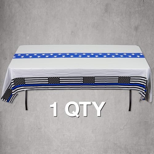 Havercamp Police Blue Line Tablecloth 108x54 Inches