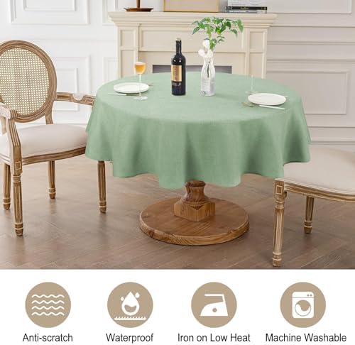 Textured 50 Inch Round Tablecloth - Waterproof Wipeable