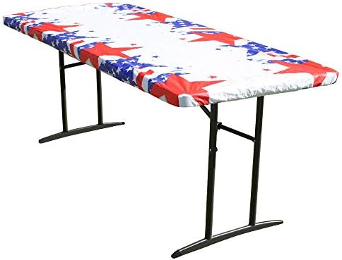 Patriotic 72 Elastic Fitted PEVA Vinyl Tablecloth 12-Pack