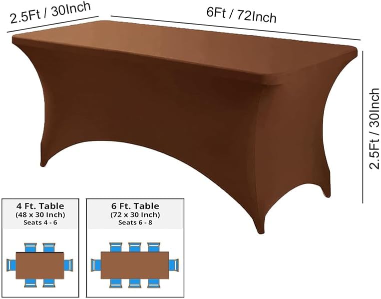 6ft Spandex Table Cover Stretch Fitted Tablecloth