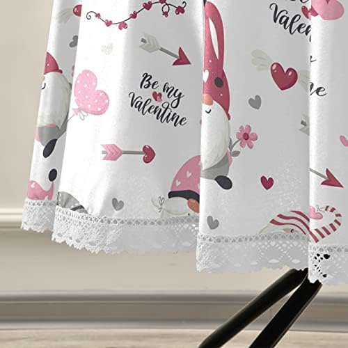 Pfrewn Gnomes Hearts Pink Tablecloth 60 Inch