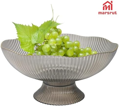 Marsrut Grey Plastic Vintage Fruit Bowl Storage Basket