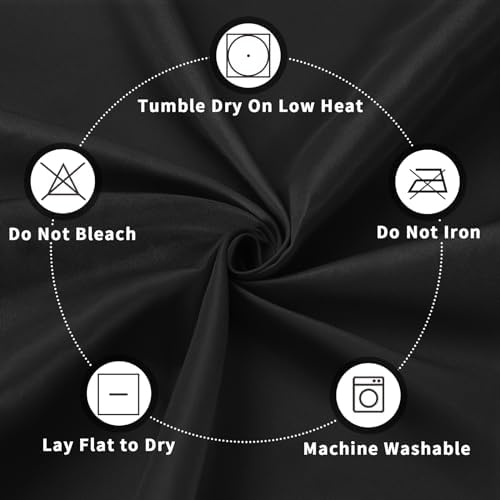 PureFit 6 Pack Black Rectangle Tablecloths 60x102 Inch for 6ft Tables