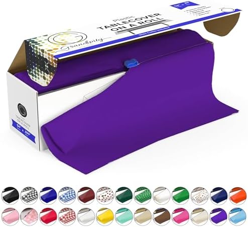 Grandipity Plastic Tablecloth Roll Purple 54x300 Cut to Size