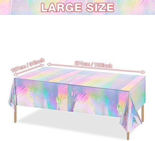 6 Pack Iridescent Laser Tablecloths for Parties