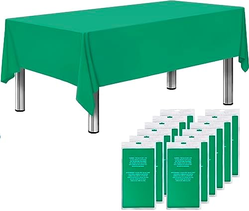 Sonluma 12 Pack 108 X 54 Green Tablecloth for 8ft Tables