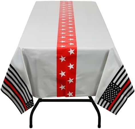 Havercamp Firefighter Tablecover 108x54in Red Line Decor