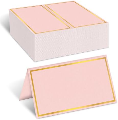 100 Pack Metallic Table Cards with Pearled Finish