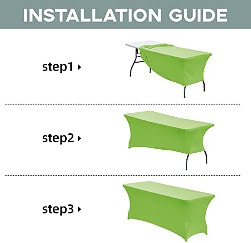 CWK 6FT Waterproof Stretch Spandex Table Cover - Light Green