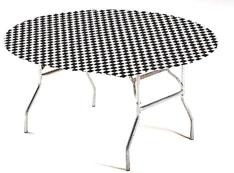 Creative Converting 703000 Black Checkered Tablecloth 60x60in