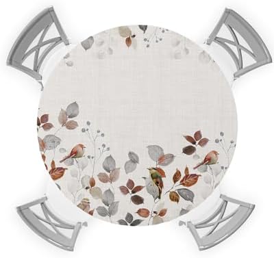 ZOE GARDEN Botanical Eucalyptus Waterproof Round Table Cover