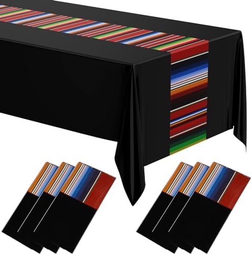 Oudain 6 Pcs Mexican Striped Tablecloth